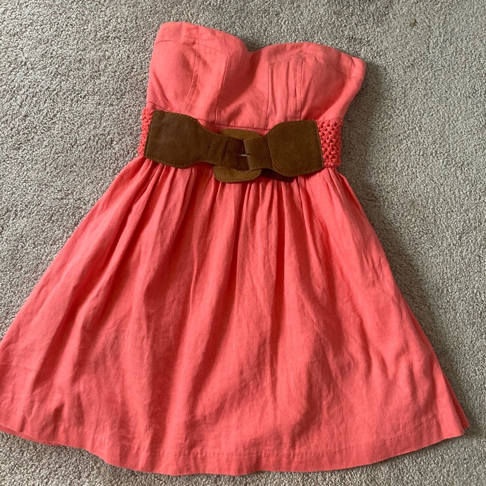Strapless Dress with Belt